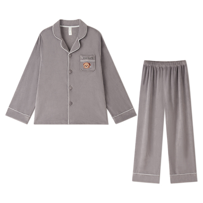 BE泰迪熊联名海岛绒情侣睡衣男