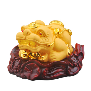 车载沙金皮休招财貔貅旺财皮丘汽车摆件车内饰品前台工艺品摆设男