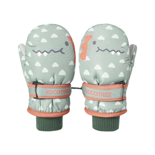 KK树儿童手套男童女孩滑雪手套冬季宝宝加绒保暖玩雪专用防滑防水