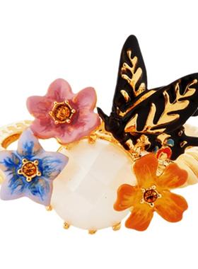 Les Nereides茄梦茉语系列 蝴蝶、茉莉花与星钻 戒指