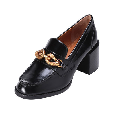 【自营】Tory Burch/汤丽柏琦女士马头装饰JESSA粗跟乐福鞋85503