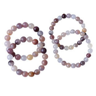 天然新疆料金丝玉圆珠手链紫罗兰色手链 女款玉石水晶手串礼物