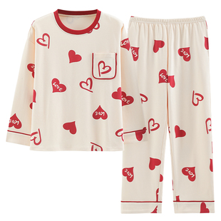 睡衣女款春秋季大码长袖裤可爱学生两件套装可外穿夏秋冬天家居服