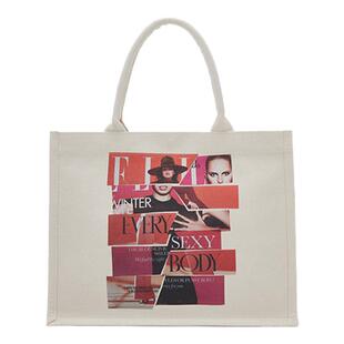 ELLE女包2025新款包包帆布包大容量单肩包时尚百搭通勤手提托特包