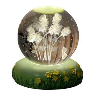 发光水晶球郁金香花束生日礼物女生闺蜜实用高级感送女友女孩新年