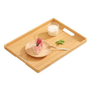 竹制长方形托盘茶盘家用木质茶水杯子餐盘放茶杯茶具水果盘烧烤盘