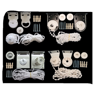 卷帘配件升降控制器手拉绳式窗帘支架大全套拉珠链轨道轴辅料制头