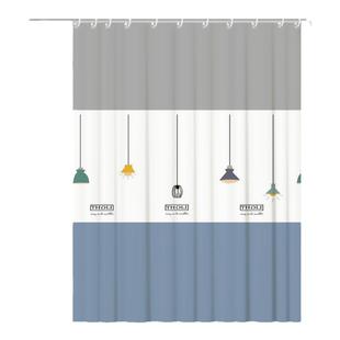 卫生间浴帘防水防霉浴帘杆套装免打孔浴室干湿分离隔断门帘挂帘