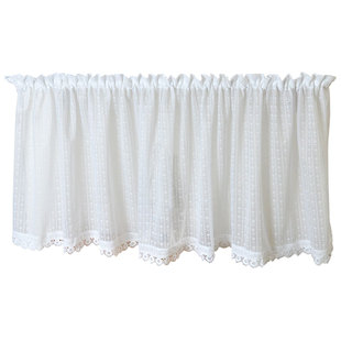 白色蕾丝门帘遮挡帘滑轨门帘隔断帘挂钩魔术贴轨道杂物柜半帘短帘