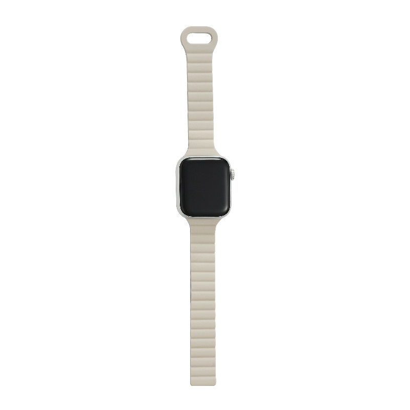 iserisewatch适用苹果s11手表新款小蛮腰iwatch10/12硅胶磁吸表带s9夏透气运动细款拼色高级磁吸女ultra腕带