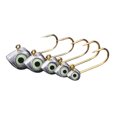 全新升级夜光鱼眼根钓钩仿生鱼头大眼铅头钩无阻倒刺鱼钩路亚假饵