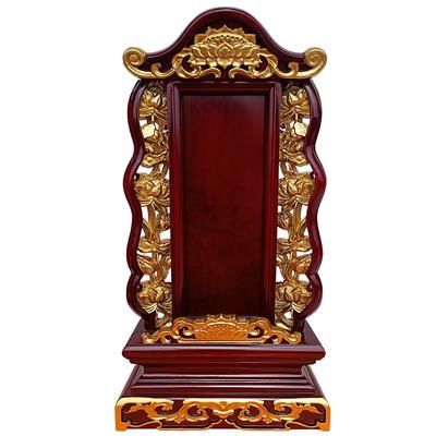 红木莲花牌位灵位定制祖宗神位纯香樟木实木排位牌位祠堂供奉祖先