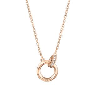 【自营】daisy beauty无尽的爱双环项链s925银锁骨链生日礼物纯银