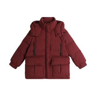 沫沫家童装冬装女童洋气2025冬季新款儿童短款连帽加厚保暖羽绒服