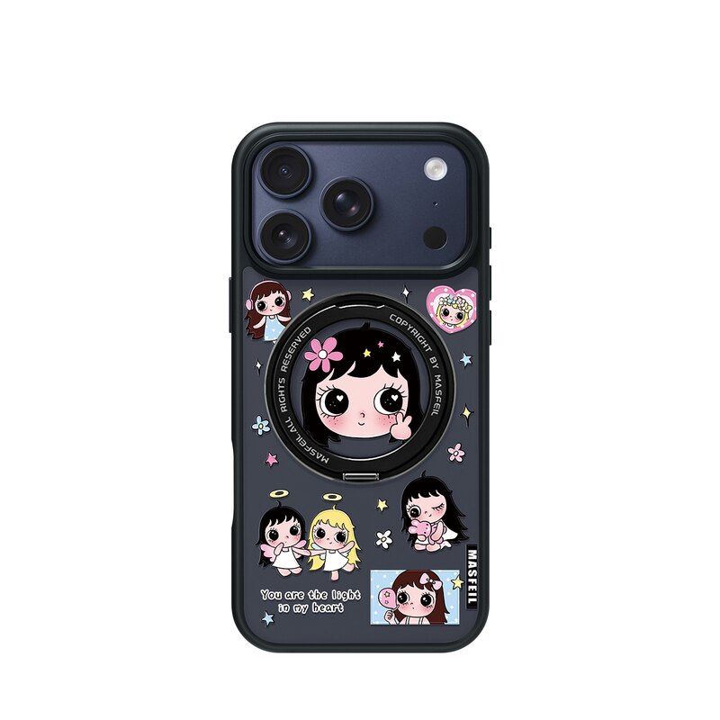 MASFEIL × 星花少女适用苹果17promax手机壳iPhone16pro新款磁吸带支架ip15全包Fo5支点高级感17好看可爱女