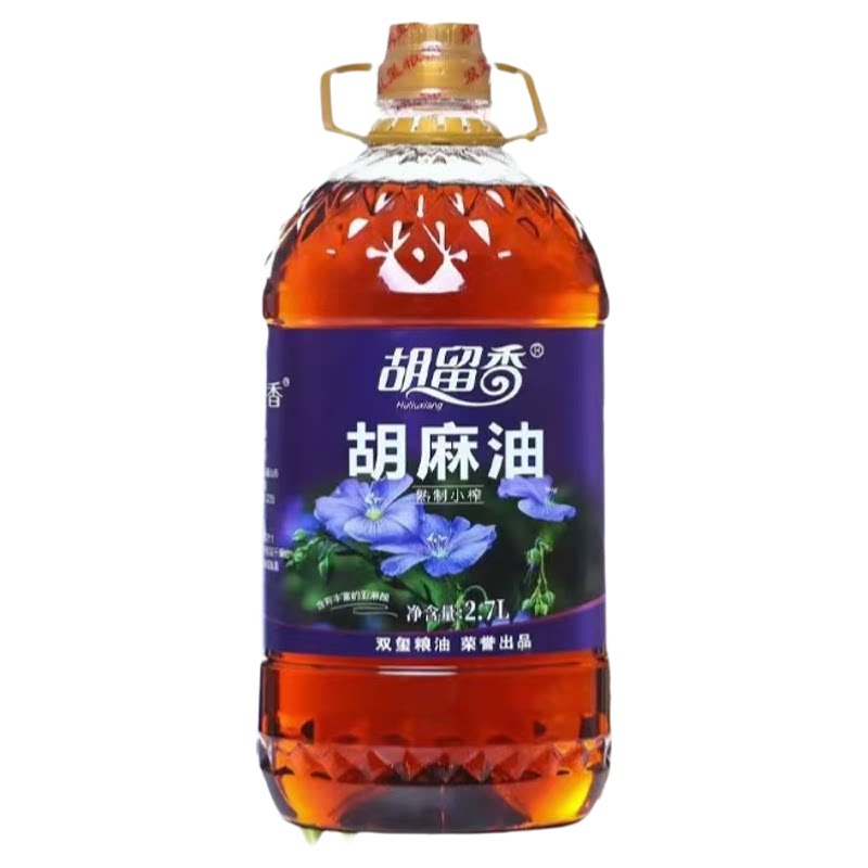 宁夏胡留香纯正胡麻油5斤熟榨热榨正宗煲汤食用月子油富含亚麻酸