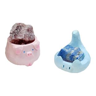 动物PAL水晶盲盒原石小豆丁摆件网红矿石生日礼物女生情人节礼品