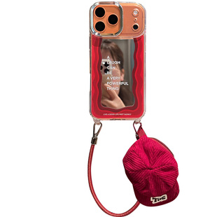 lizardhill 高级镜面红波浪纹适用苹果17promax手机壳女16pro新款iphone15斜挎可背带挂绳14pro零钱包13防摔