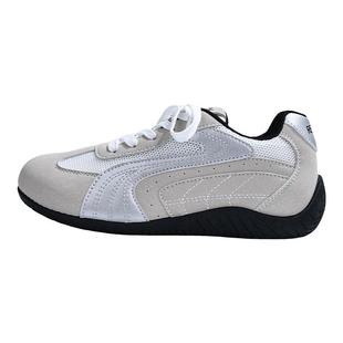 人本官方店银色德训鞋女款时尚2025秋超火新款夏季透气内增高鞋子