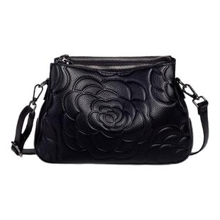 女士包包2025新款真皮大容量山茶花中年单肩斜挎包女款妈妈包礼物