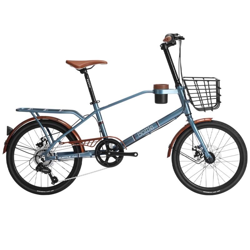 新款富士达城市通勤自行车20寸禧玛诺变速轻便学生上班代步车咖啡
