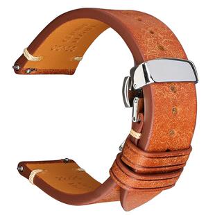 复古Longines浪琴快拆表带男真皮适用名匠月相先行者康卡斯手表带