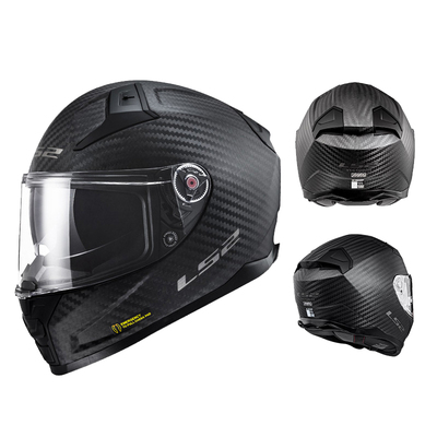 碳纤维摩托车头盔LS2双镜片冬季