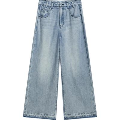 播阔腿牛仔裤女商场同款2024春夏新款梨型身材显瘦长裤BDR1KD0109