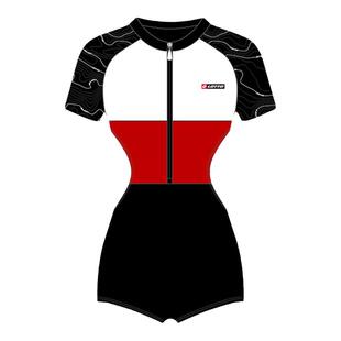 乐途高级感连体运动专业水上乐园保守复古撞色显瘦短裤时尚泳衣女