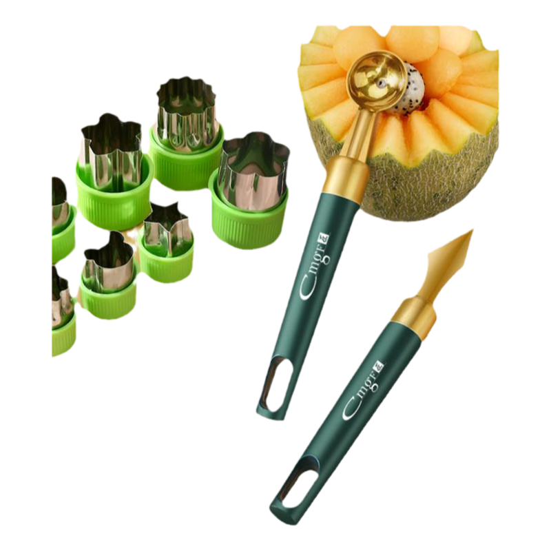 不锈钢水果挖球器套装雕花分割器
