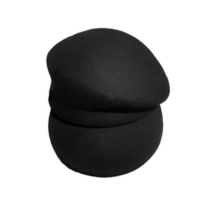 Fever同款澳洲羊毛妮报童帽子女春秋定型压绉八角帽马术羊毡帽冬