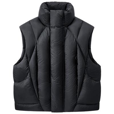 圆弧切割设计感加厚情侣羽绒马甲