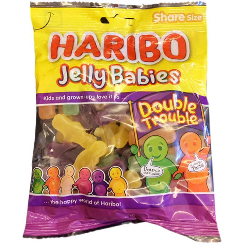 现货立发英国Jelly Babies哈瑞宝小熊手拉手双倍多果汁橡皮软糖果