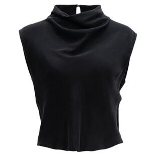 AS DALIO重磅砂洗进口铜氨丝荡领立裁无袖背心日常通勤女士上衣