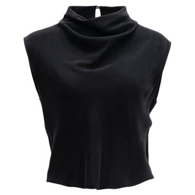 ASDALIO铜氨丝荡领无袖上衣