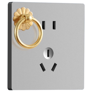 阳台灯笼挂钩插座明暗装带吊环五孔开关插座面板天花板挂灯笼专用