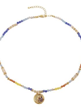 多巴胺彩色串珠项链轻奢新中式