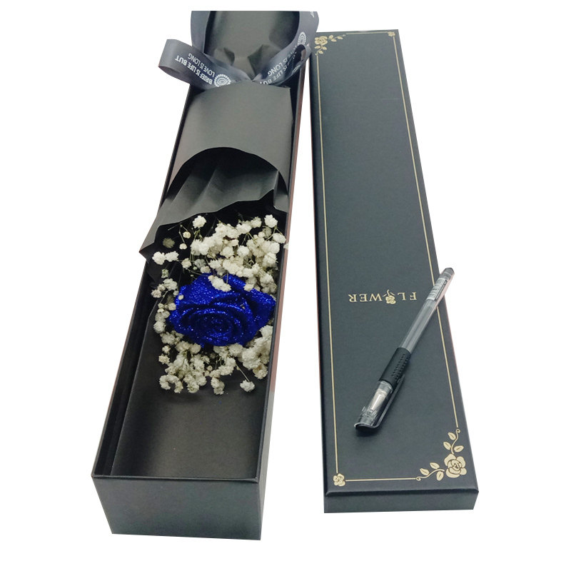 单束蓝色妖姬蓝玫瑰礼盒款干花花束生日表白道歉送女友母亲节礼物