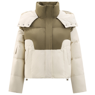 【舒芙蕾轻法风】库恩玛维连帽羽绒服女2024新款冬季90白鸭绒外套