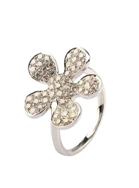 中古95新日本进口商品群镶钻石K18白金52号戒指