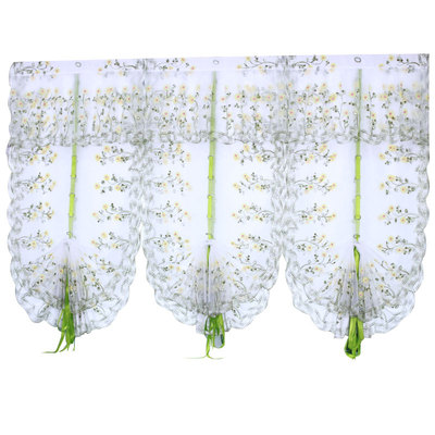 遮光+半遮光简约窗帘+窗纱刺绣花