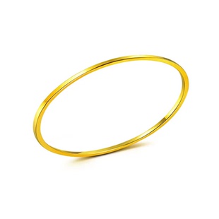 18K金手镯手链轻奢极细素圈手镯水波纹手链送女友可佩戴洗澡