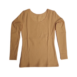 华宝莉莱卡纯棉中厚加绒女低大圆领保暖内衣有肥胖XXL 9829