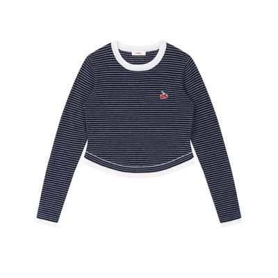 樱桃KIRSH韩系撞色条纹针织衫