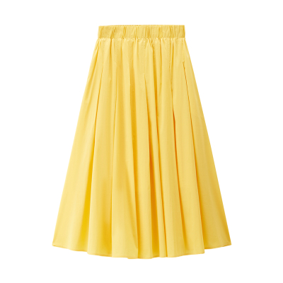 Giordano长裙A型压褶半身裙