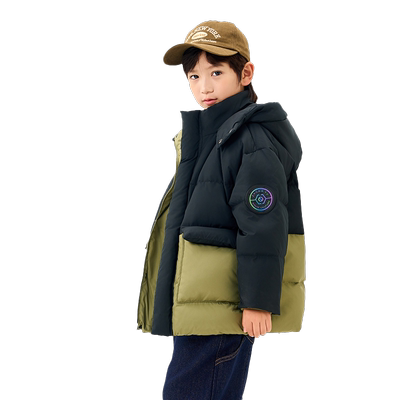 保暖短款加厚儿童羽绒服雅鹿男