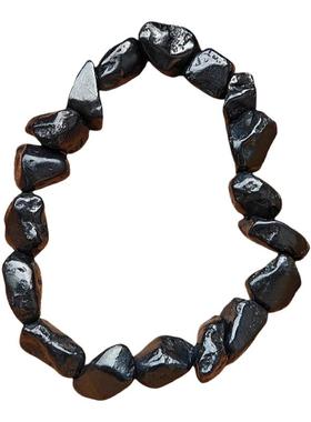 俄罗斯次石墨随型碎石手链百搭