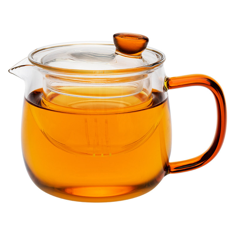 雅集茶具耐热玻璃迷你泡茶壶茶水分离小茶壶一人用琥珀把玻璃茶壶
