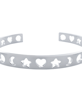 有颗星星浪漫女S925日月星辰手镯