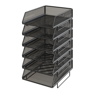 文件收纳架桌面办公用品置物架桌上文件书架文件夹书桌多层整理架办公室办公桌铁艺分层工位改造神器书立架子